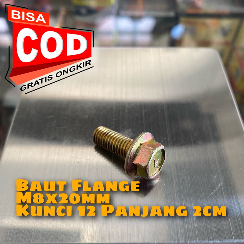 Baut Flange M8x20mm Kunci 12 Panjang 2cm