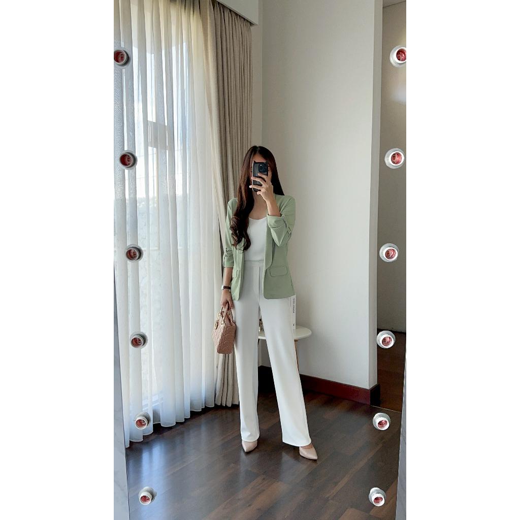 bridget pants off white (bukan scuba) culotte kulot lurus highwaist premium best seller