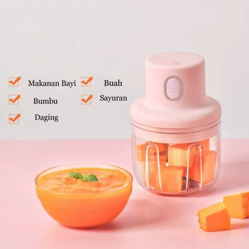 JT - Blender Portabel Elektrik Tanpa Kabel / Mini Chopper 250ML / Blender Cas