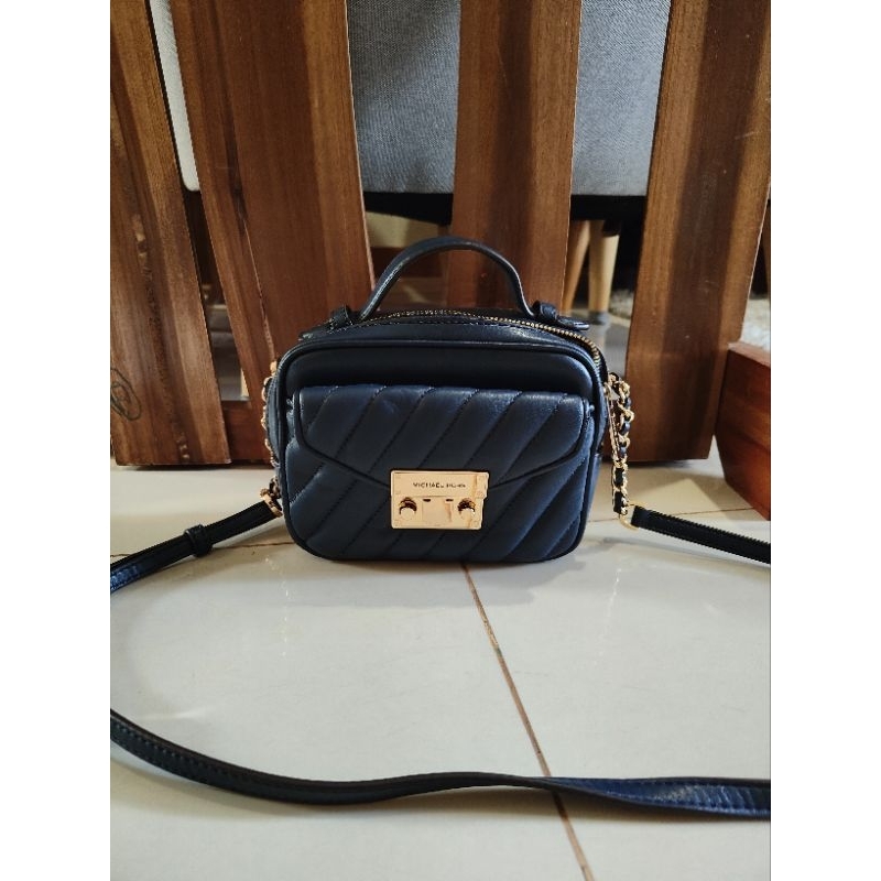 Preloved MK Michael Kors Rose Small Crossbody Navy