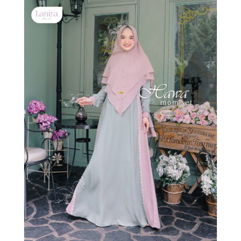 BAJU GAMIS SET KHIMAR HAWA DRESS BY LANIRA