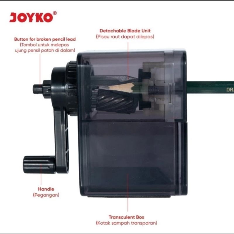 Serutan Putar / Rautan Pensil JOYKO A168 - Adjustable Sharpener Anti Slip A-168