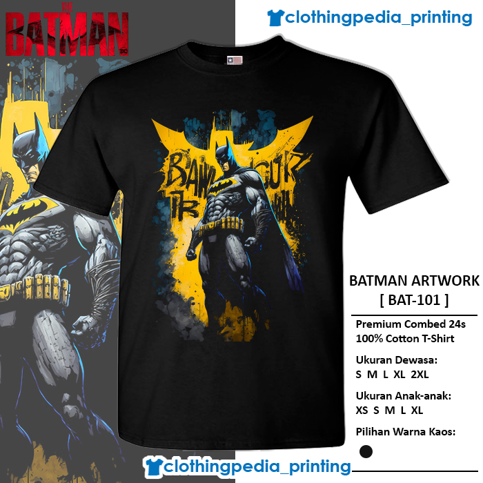 Kaos Baju Batman Art DC Comics The Dark Knight of Gotham City T-Shirt