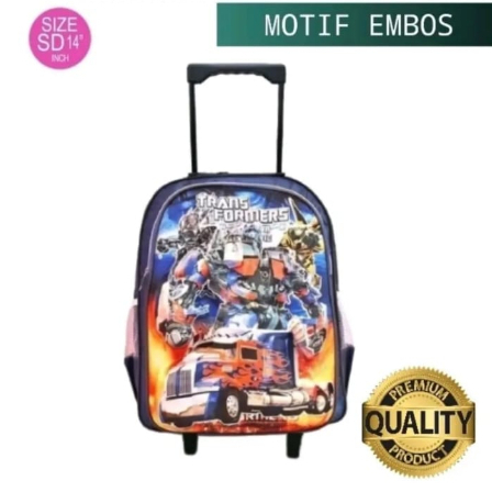 tas koper karakter timbul , ransel troli 3 dimensi karakter robot