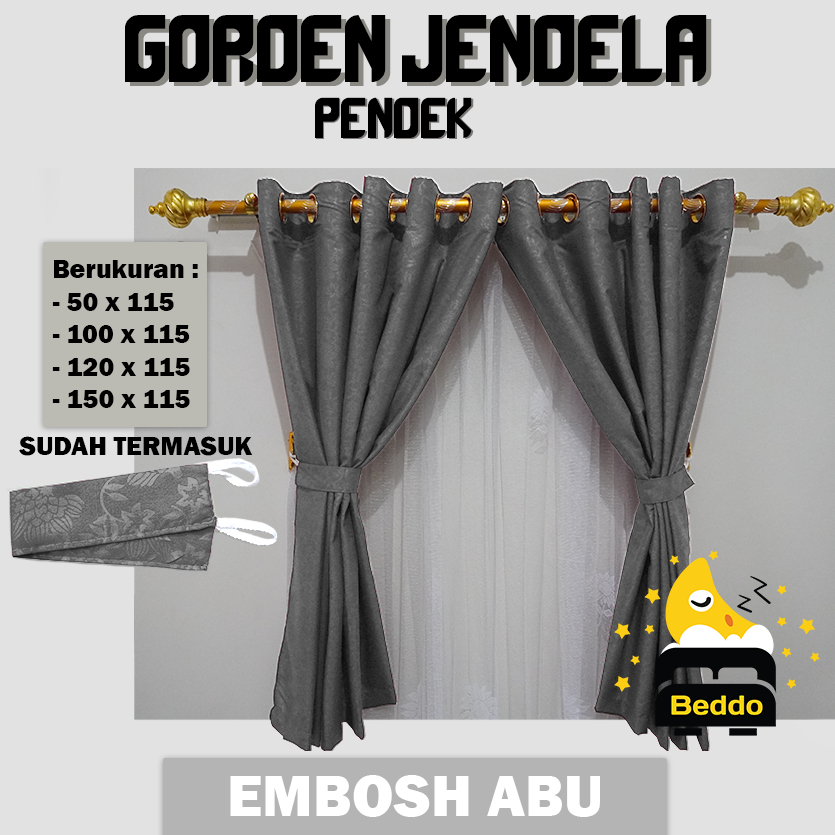 GORDEN JENDELA KAMAR  PENDEK UKURAN  TINGGI 120 DAN 150 CM /HORDENG MINIMALIS KAMAR DENGAN SMOKRING