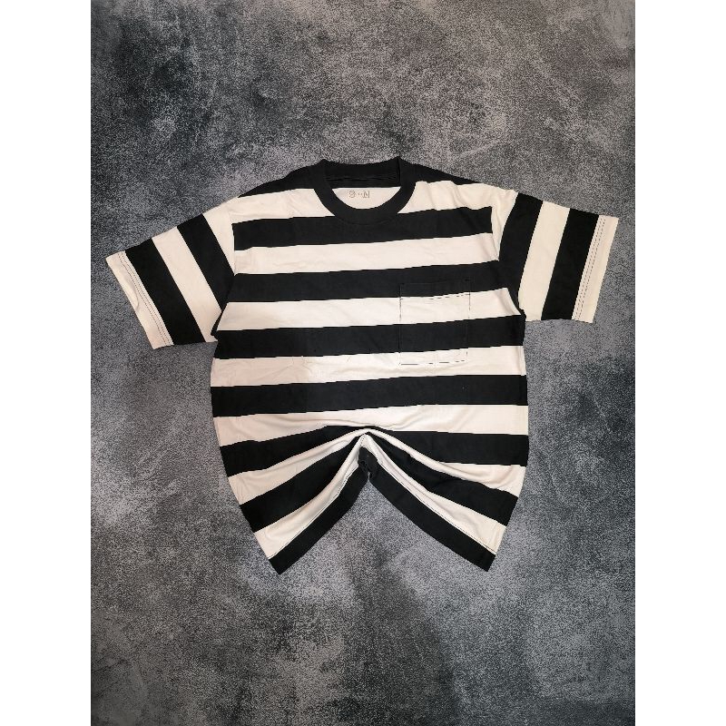 KAOS TSHIRT MUJI POCKET STRIPE SALUR