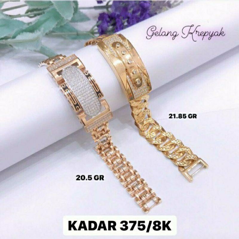 Gelang Cor krepyak Emas Asli - gelangEmas Kadar 375 - Toko Emas - Toko Mas asli - Perhiasan gelang E