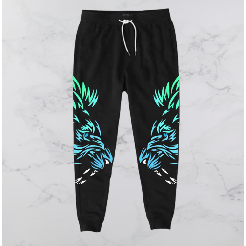 Jogger pant black  on fire snipermerch bahan beby tery celana panjang