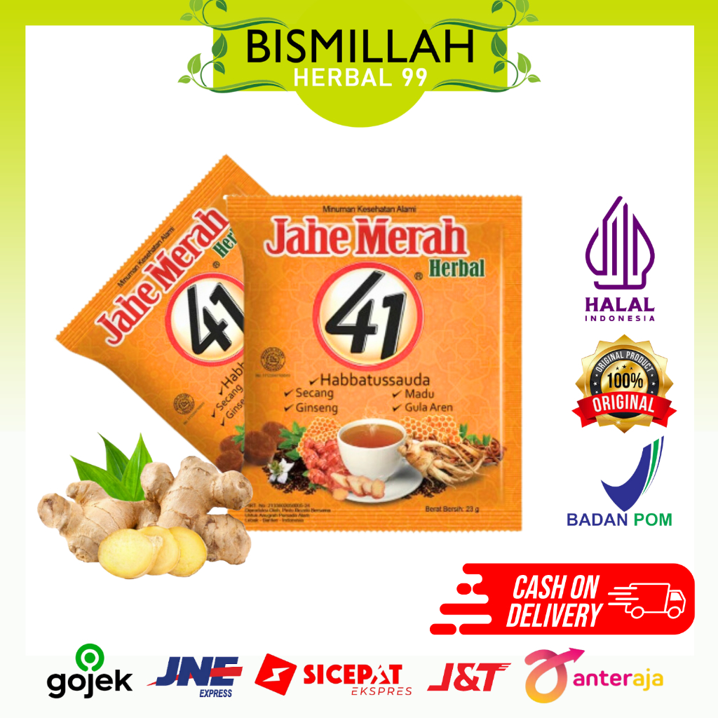 

JAHE MERAH 41 HERBAL PLUS HABBATUSAUDA - MINUMAN JAHE MERAH ISI 10 SACHET