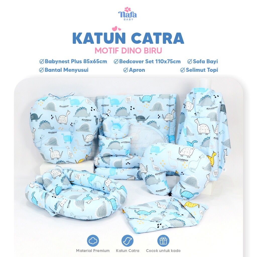 COMPLETE PACKAGE INCLUDE BEDCOVER BAYI / AABYNEST SET/ SOFA BAYI /BANTAL MENYUSUI/ APRON / SELIMUT TOPI |NAFA BABY