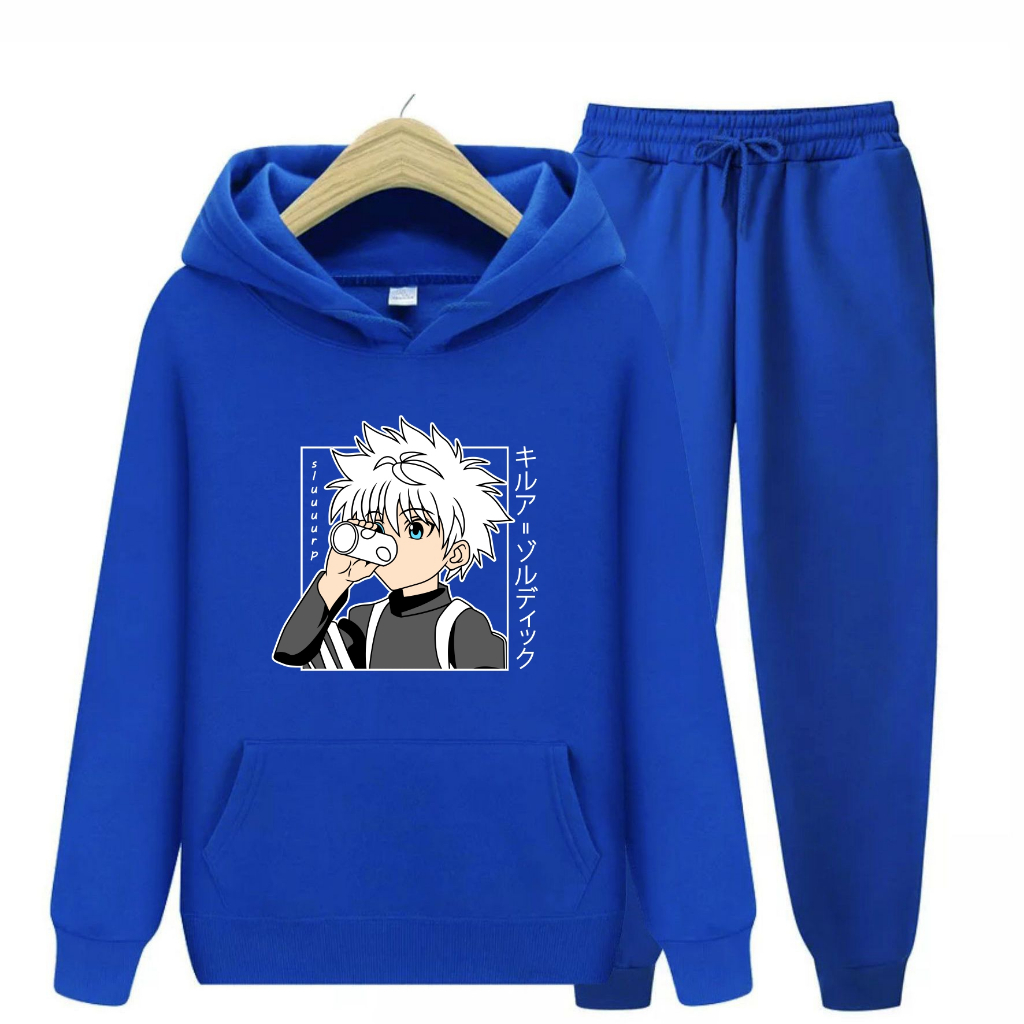 FenishaStore ANIME KILLUA X HUNTER Sweater Hoodie Atasan Dan Setelan Anak Usia 4-13Tahun Bisa Bayar Ditempat COD