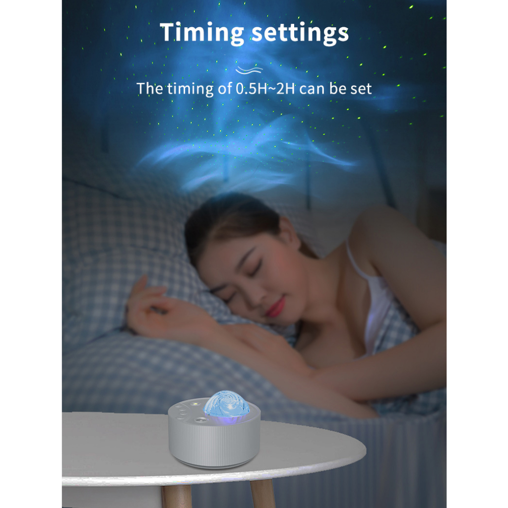 Lampu Tidur Proyektor Galaxy 14 Color Modes with Music 4W - AA-4 - White