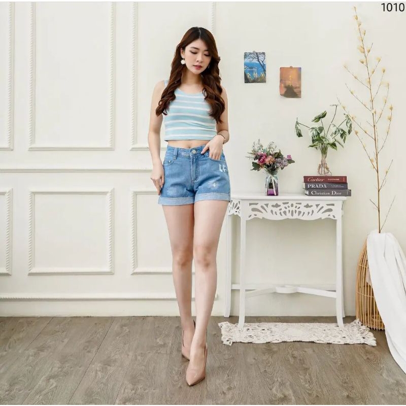 Celana Pendek Wanita Biru Widie Jeans