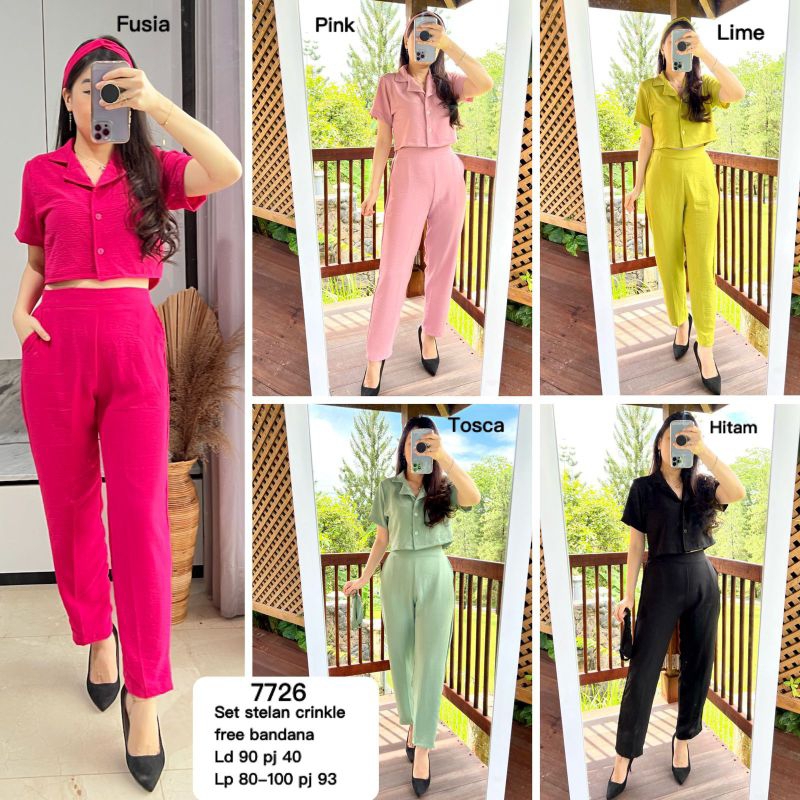 stelan crop airflow crinkle premium import / set crinkle crop import#TO7726