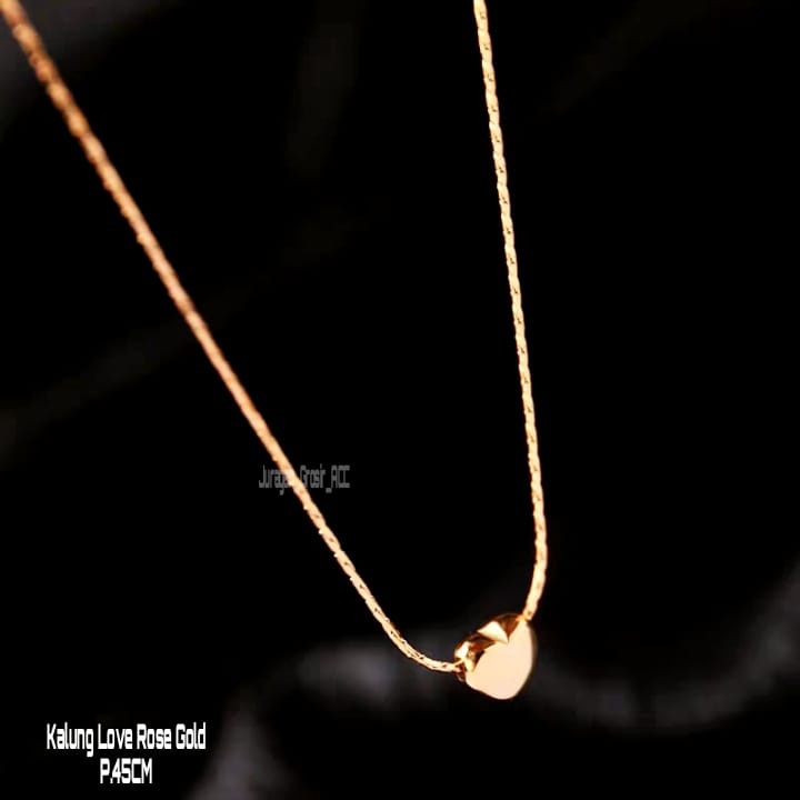 Kalung Titanium Love Kecil Lucu Imut Anti Karat Antti Luntur