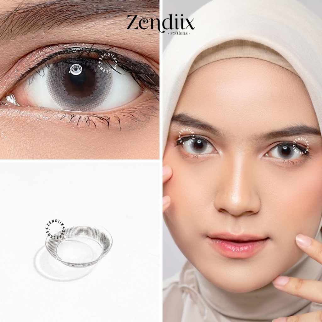 Softlens MINI BOM warna GREY 14.2mm Normal Beda Minus