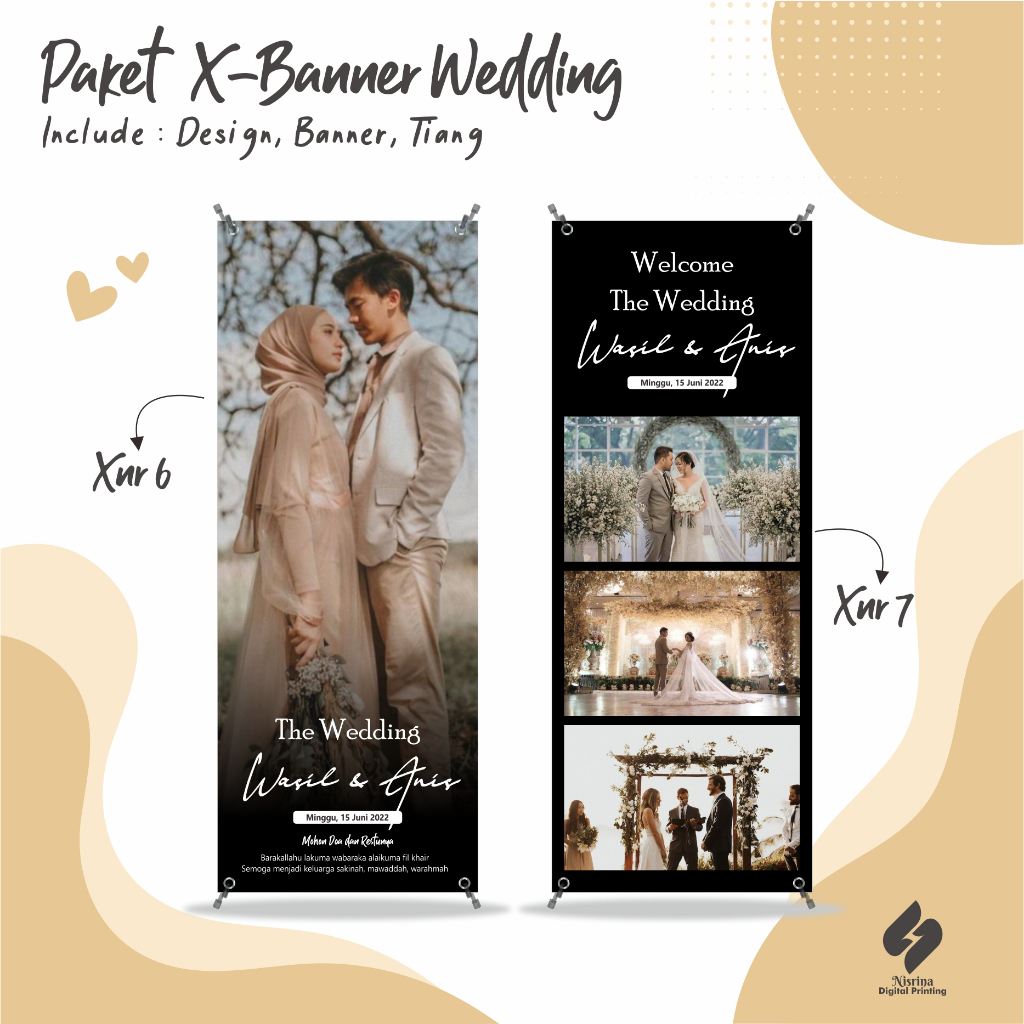 BANNER WEDDING X BANNER PERNIKAHAN CUSTOM SPANDUK WEDDING TERMURAH