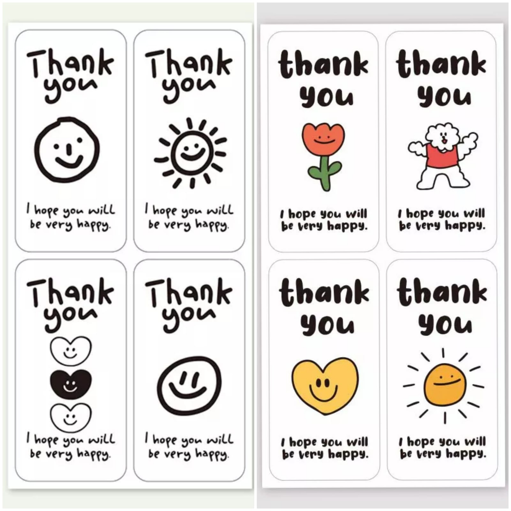 

[ , ] 4pcs Stiker Label Thank You Stiker Segel Box, Kardus/ Box Kado