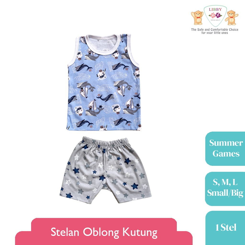 LIBBY Stelan Oblong Kutung Motif Summer Games (1 stel)