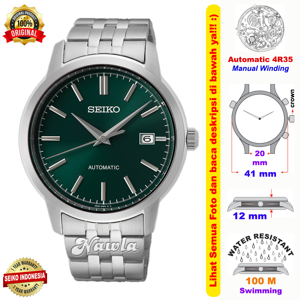 Seiko Automatic SRPH89K1 Classic Green - Jam Tangan Pria SRPH89