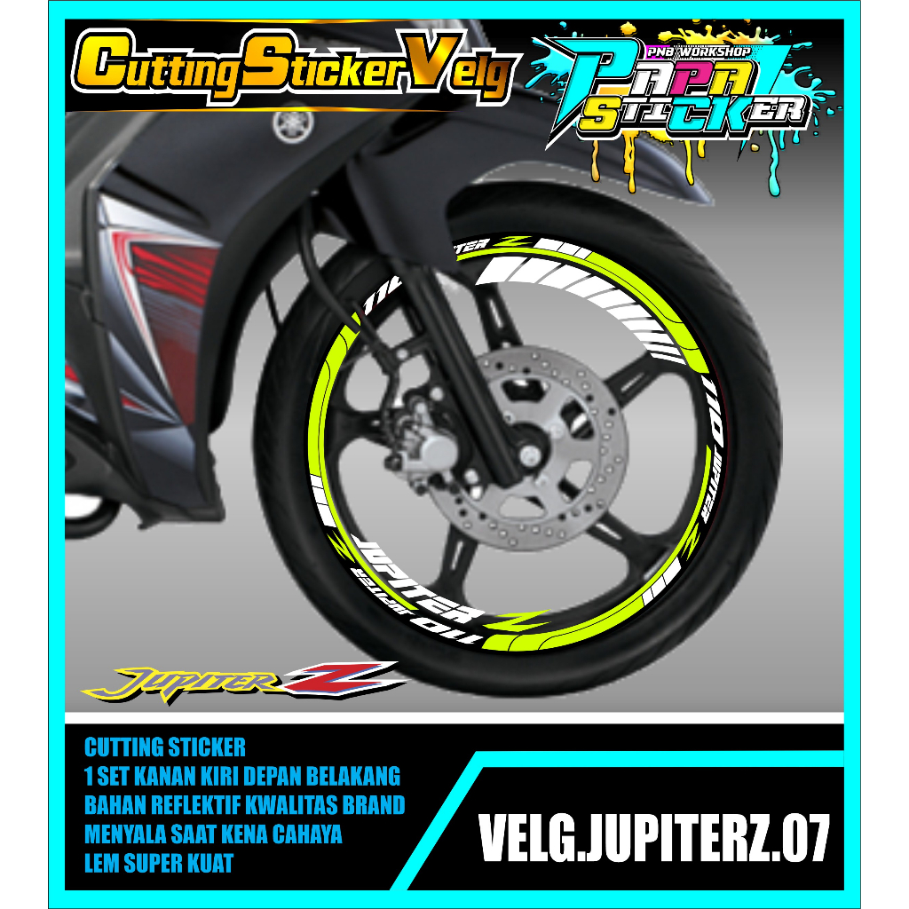 STIKER VELG JUPITER Z CUTTING STICKER VELG CUTTING VARIASI YAMAHA JUPITER Z LIS BAN/VELG 07