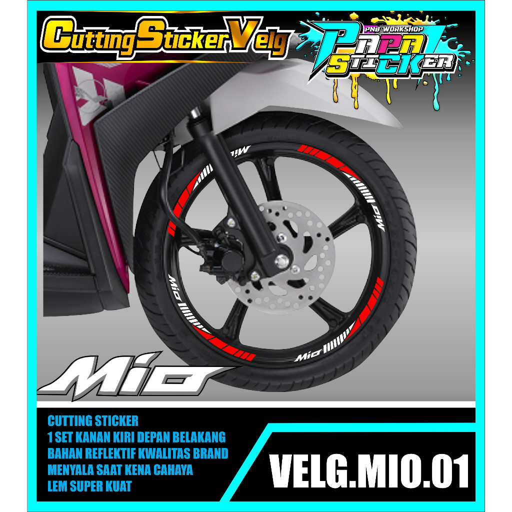 STIKER VELG MIO CUTTING STICKER VELG CUTTING VARIASI YAMAHA MIO LIS BAN/VELG 01