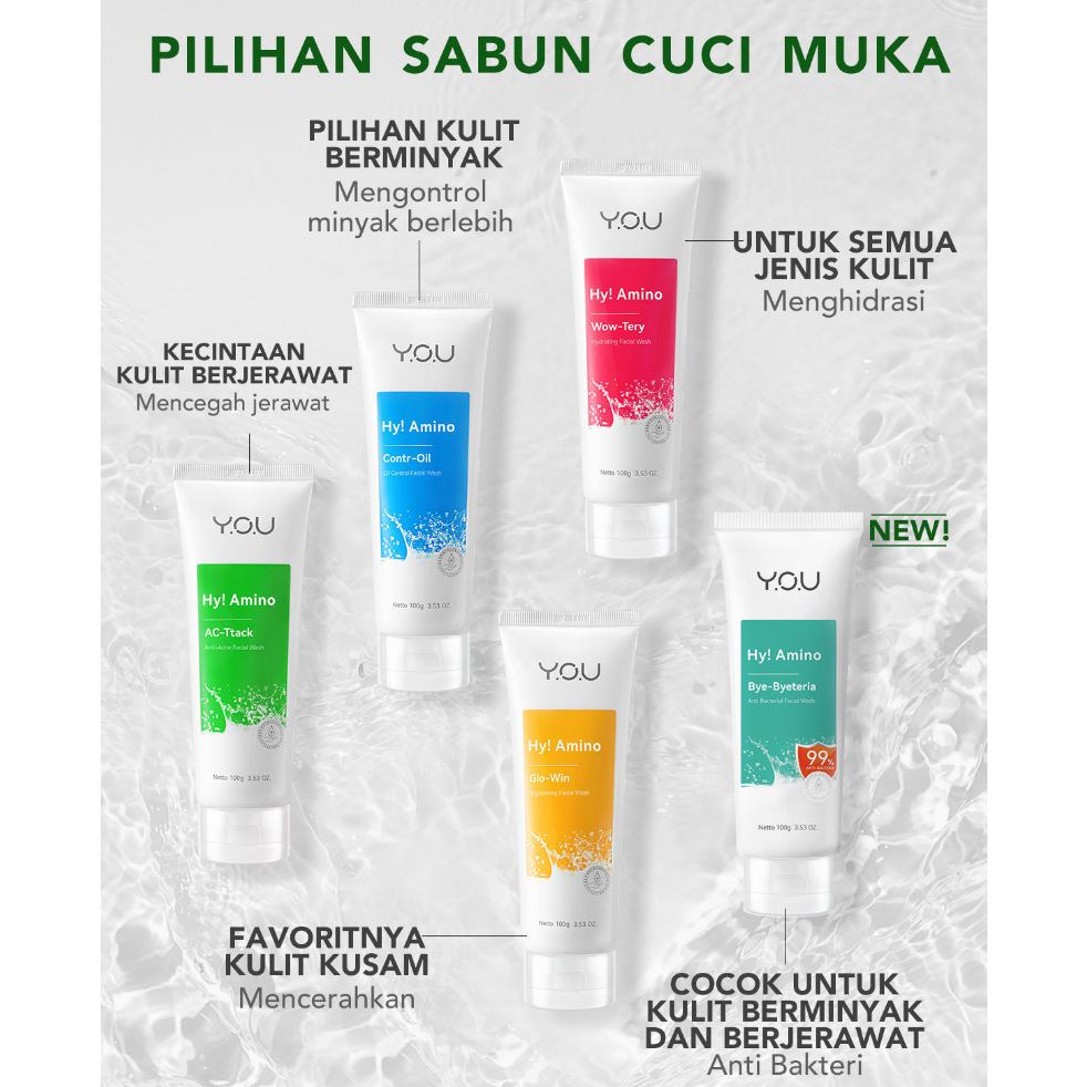 YOU Facial Wash Hy! Amino Anti Acne Sabun Cuci Muka Acnes Creamy Wash