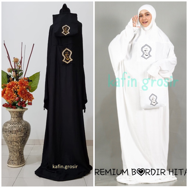 Mukena Terusan Hadramaut Terompah Bordir Polosan Warna Mukenah Bali Dewasa Jumbo Rayon Polos Hadromout