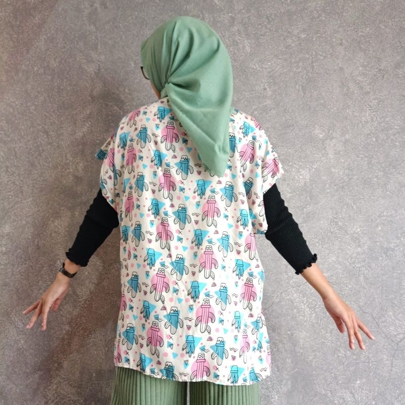 OUTER kardigan rompi vest RAYON MOTIF