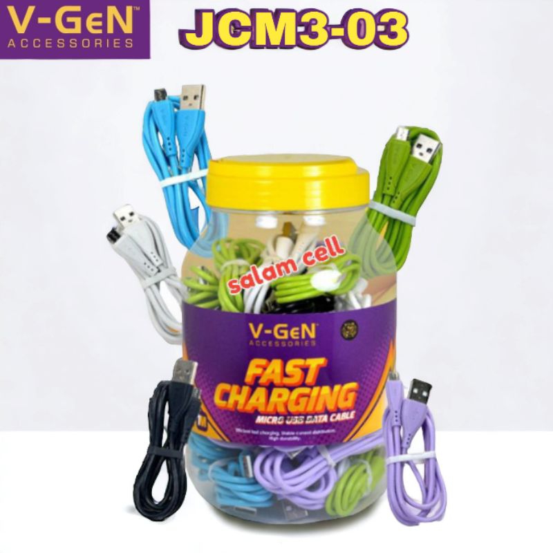 V-Gen JCM3-03 Fast Charging 2.4A Kabel Data 1toples isi 30pcs Vgen JM3 03 Garansi Resmi