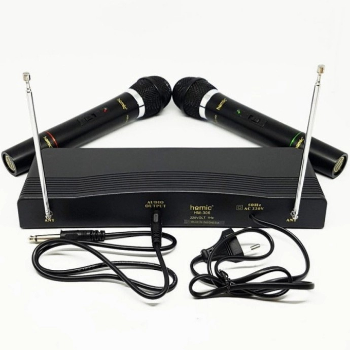HOMIC 306 DOUBLE MIC wireless isi dua
