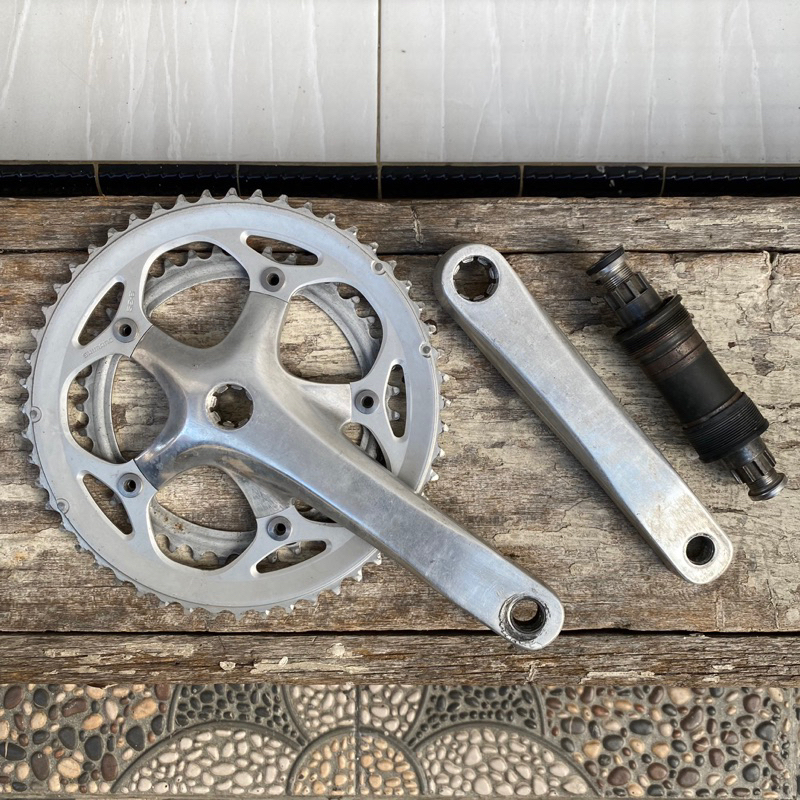 Crankset Shimano FC-R450/R453 Dual Chainring 52-39T BB-ES25 Octalink Panjang Arm 170mm Via Malaysia 