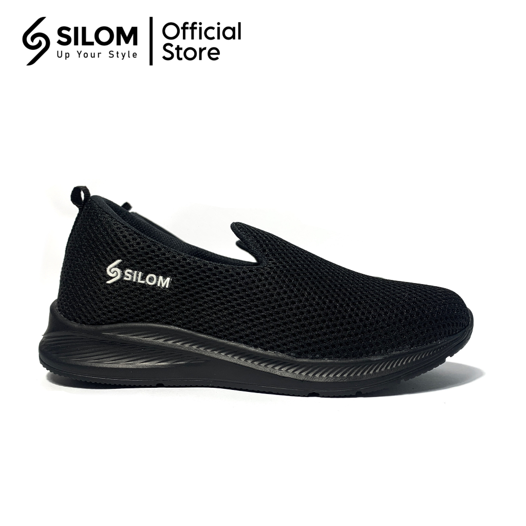 Sepatu Sneakers Pria - Wanita Slip On Silom Up your Style Elestreet Sepatu Olahraga Sepatu Sekolah Full Black