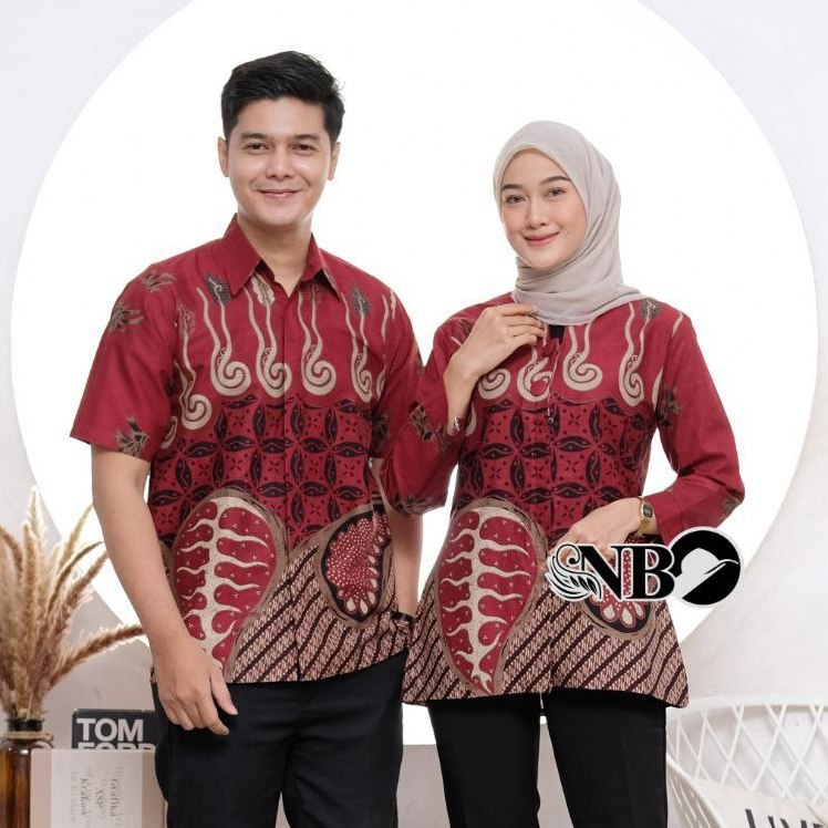 Batik Couple Modern Atasan Blouse Batik Kerja Kantor Wanita Seragam Batik M L XL XXL