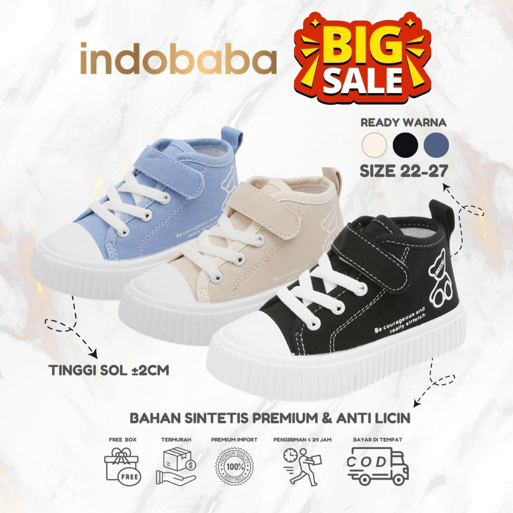 indobaba Sepatu Anak Perempuan Import Sneaker Anak Laki laki Import Usia 1-5 Tahun S176