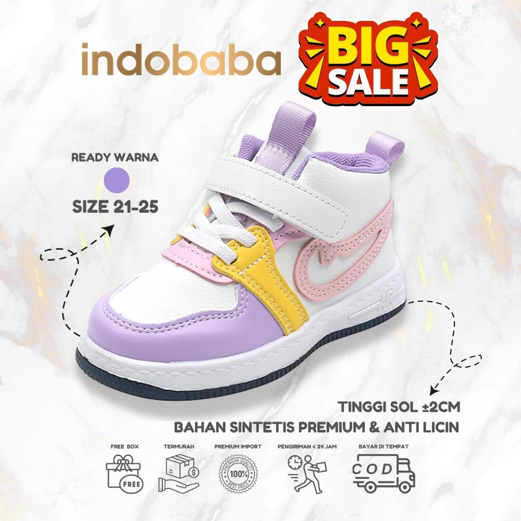 indobaba Sepatu Sneakers Anak Import Laki Laki Dan Perempuan 1-7 Tahun S129