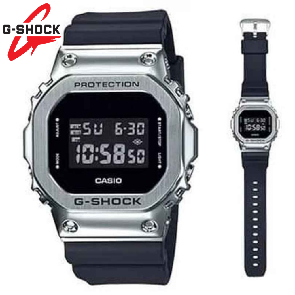 JAM TANGAN GSHOCK DIGITAL GM-5600 CASE STAINLESS STEEL AUTOLIGHT