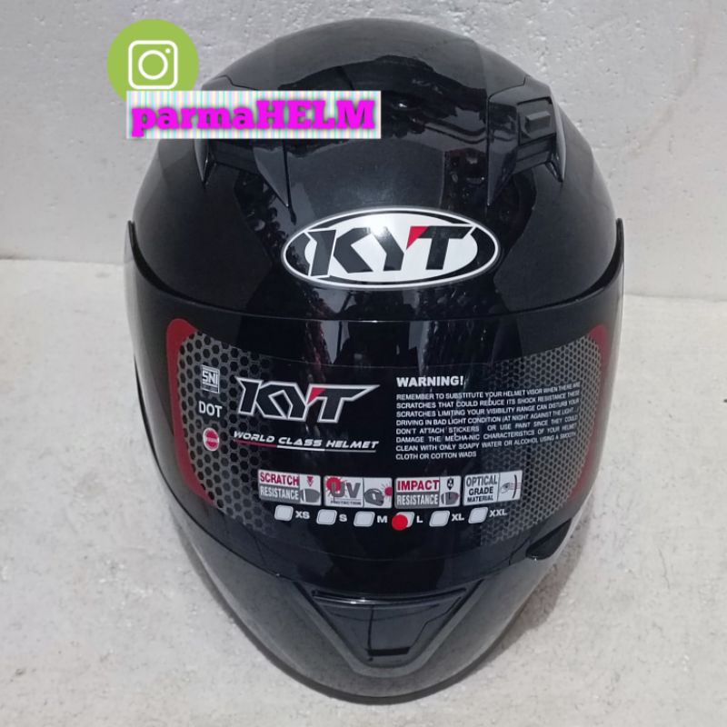HELM KYT R10 SOLID BLACK GLOSSY
