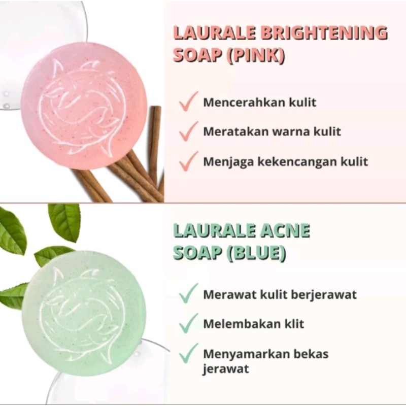 lauralee sabun wajah salmon DNA isi 2pcs bright & acne