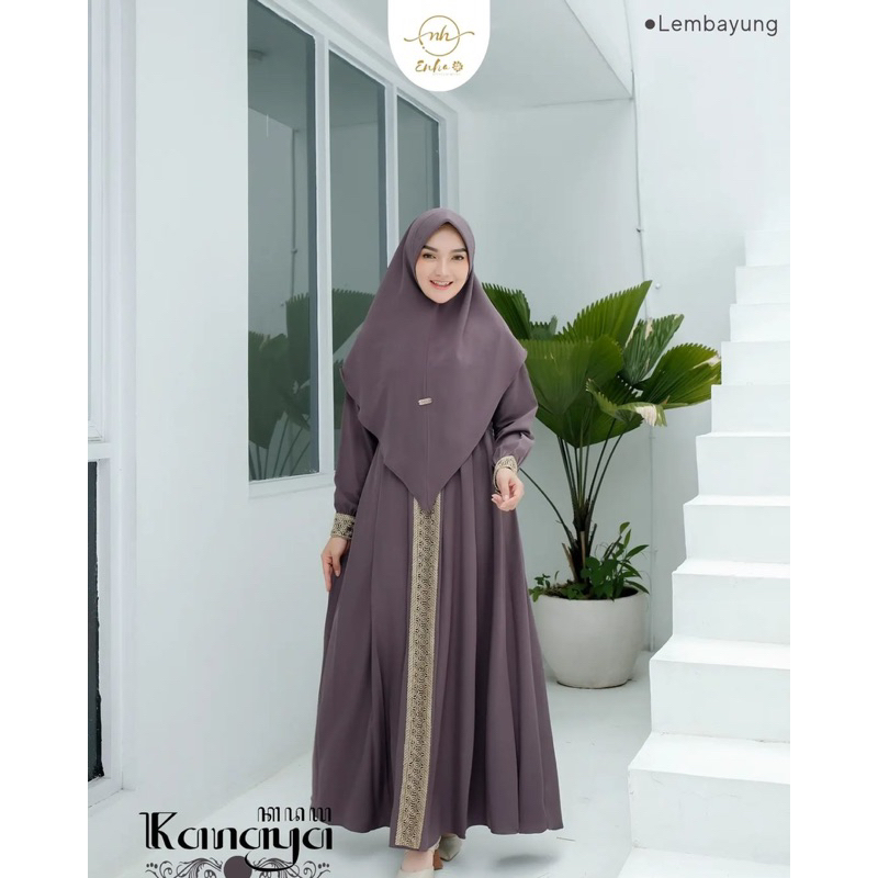 KANAYA syari gamis syari plus hijab ukuran M - L - XL - XXL gamis syari terbaru kekinian gamis pengajian pesta kondangan gamis seragaman fashion muslim set syari dress baju wanita muslimah busui berkualitas premium terlaris murah jumbo