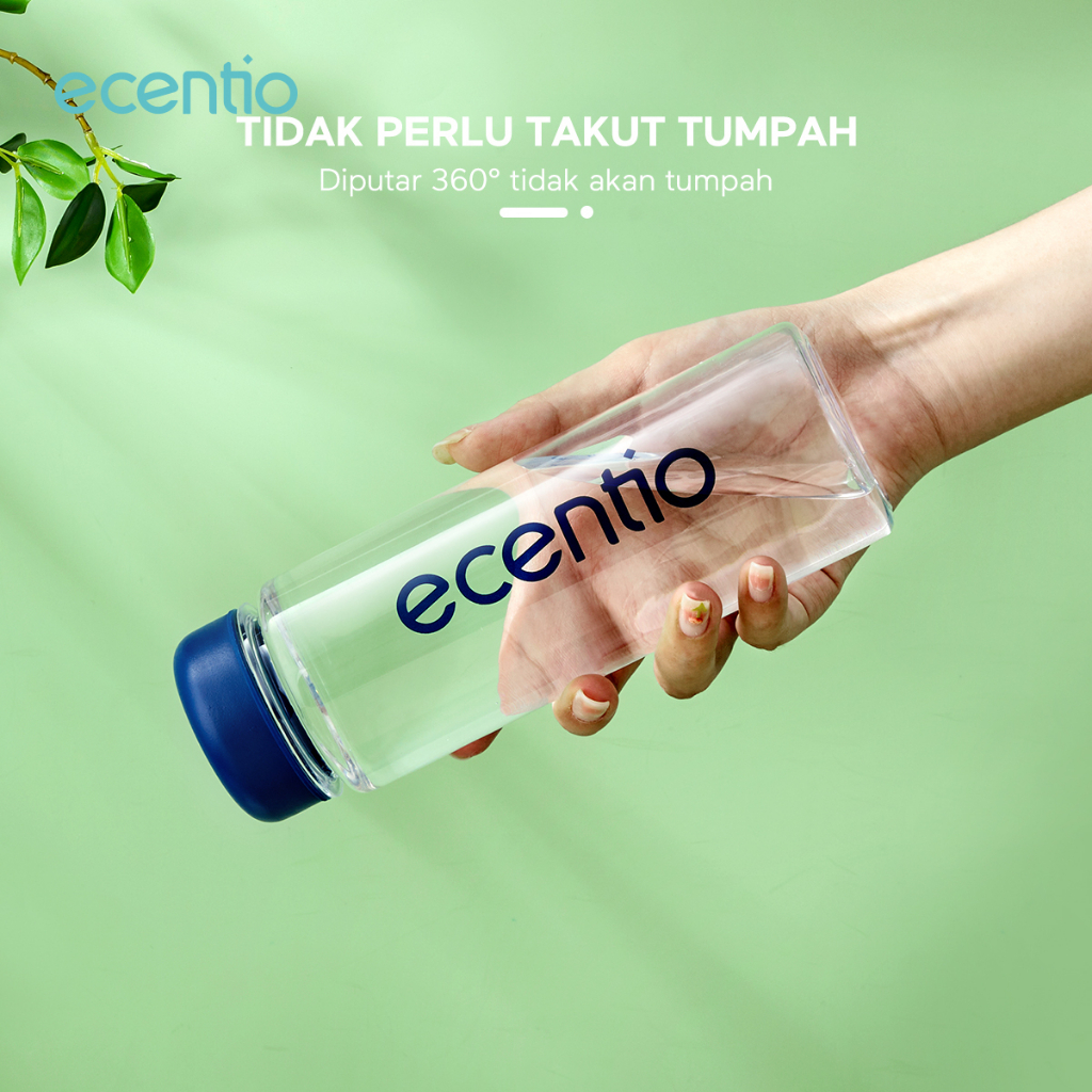 ecentio Botol Minum Aesthetic 500ML Water Bottle Botol Bening Estetik Botol Minuman Plastik Berkualitas