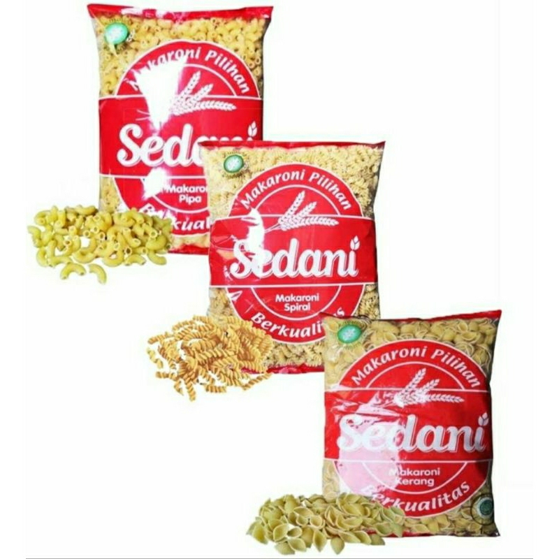 

MAKARONI SEDANI VARIAN PIPA, KERANG, SPIRAL 1KG