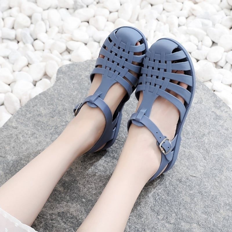 meisha doff jelly shoes dewasa/sandal jelly wanita/sandal karet anti slip/sandal kekinian korea/jelly shoes import/sepatu sandal slippers/sepatu sandal couple mom and kids