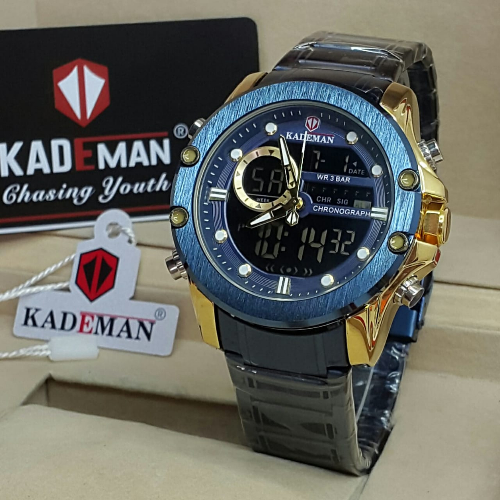 COD] JAM TANGAN DOUBLE TIME KADEMAN RANTAI STAINLESS