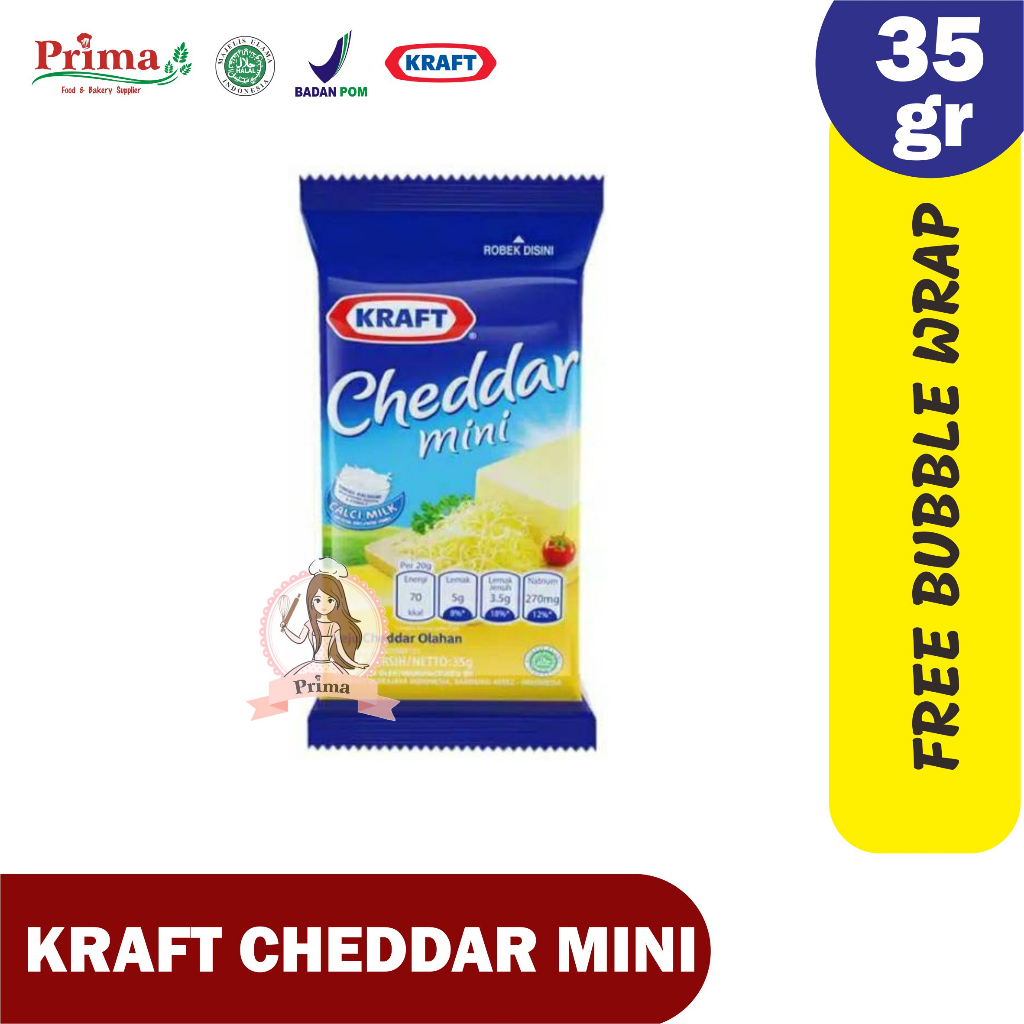 

Keju cheddar - Kraft cheddar mini 35gr