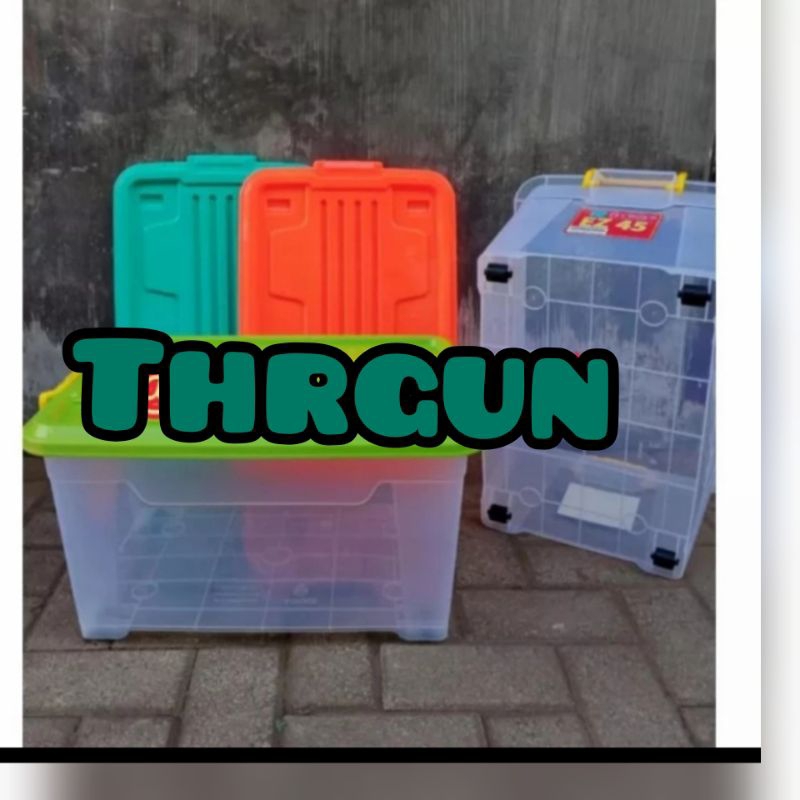 BOX CONTAINER PLASTIK 45 LITER TRANSPARAN EZY