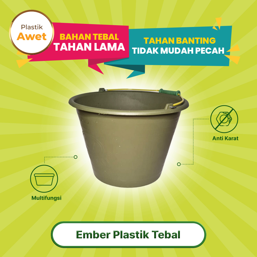 Ember Plastik Besar Jumbo Anti Pecah 4 Liter Multifungsi Serbaguna - Mufid