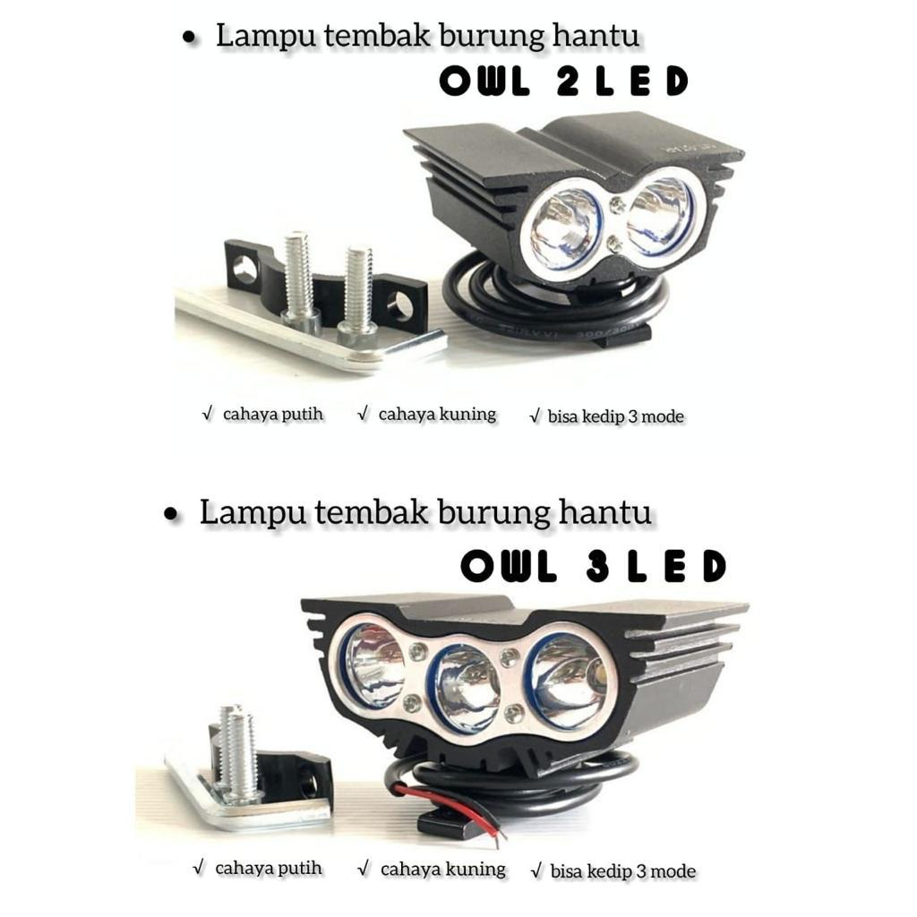 LAMPU TEMBAK OWL BURUNG HANTU 3 MATA DAN 2 MATA UNIVERSAL