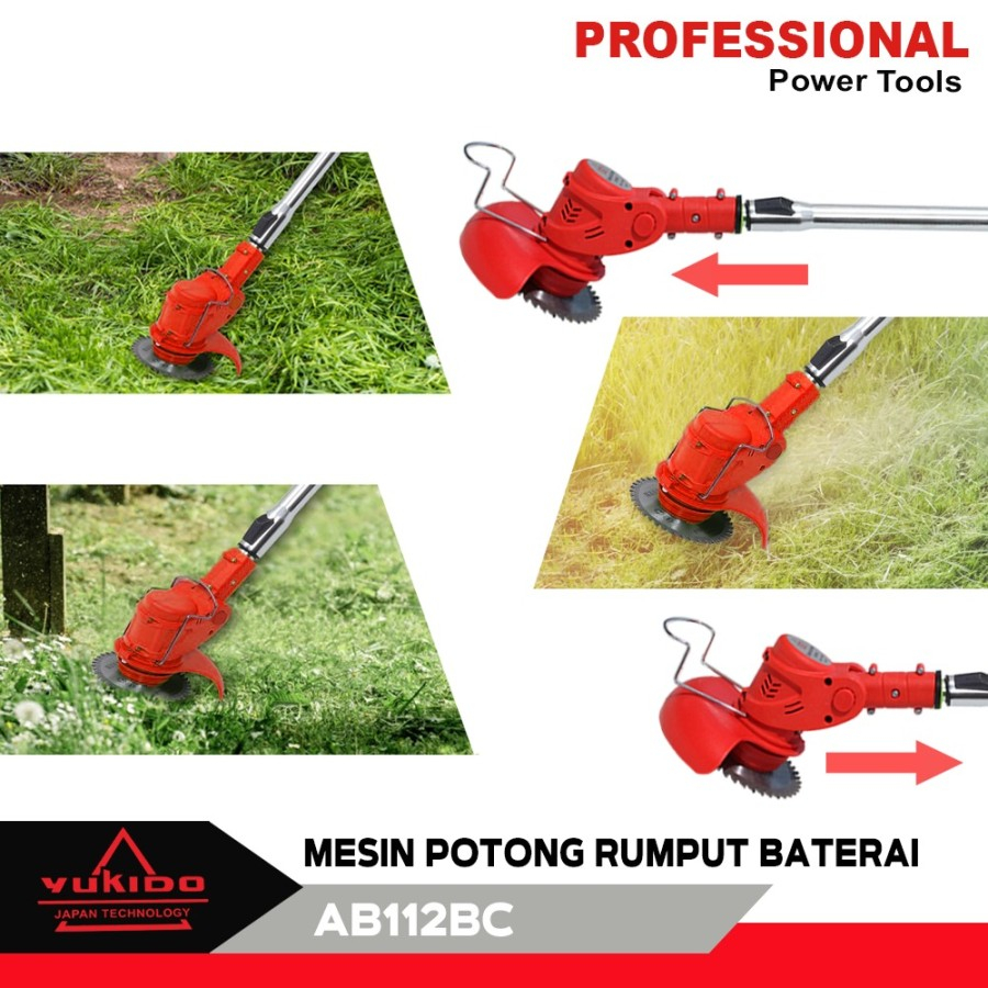 MESIN POTONG RUMPUT BATERAI 2 PCS 12V YUKIDO PORTABLE CORDLESS