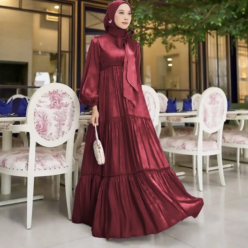 DRESS RARISA, SHIMMER, GAMIS HIJAB MUSLIM, MAXY DRESS